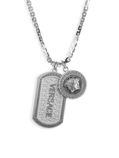 versace dogtag|Versace dog tag necklace.